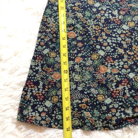 Peruvian Connection Tunic Indigo Rose Pima Bottom Millefiori Botanic Floral XS S - Picture 8 of 8